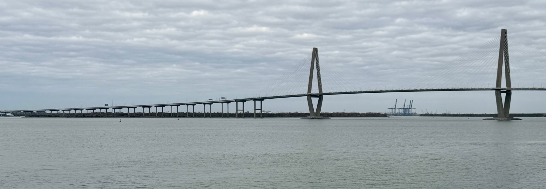 Cable-supported Arthur Ravenel Jr. Bridge over the Cooper River between Charleston and Mount Pleasant, South Carolina